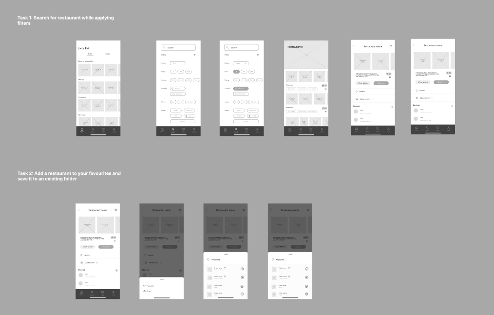 Early wireframes part one