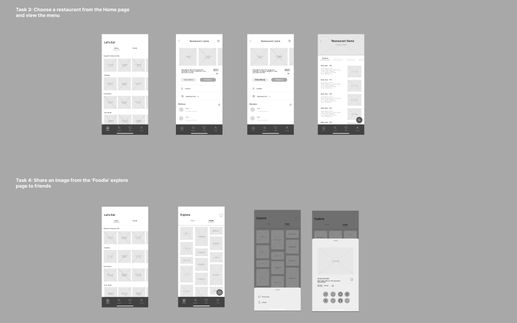 Early wireframes part two