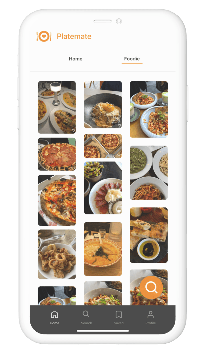 Platemate mobile app showing the explore screen