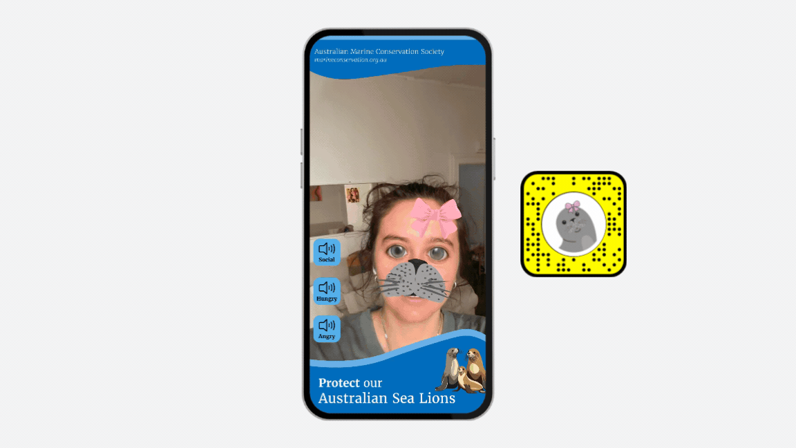Final Save the Sea Lions experience with soundboard and conservation call to action